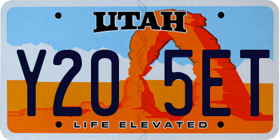 UT license plate Y205ET