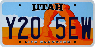 UT license plate Y205EW