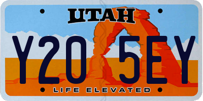 UT license plate Y205EY