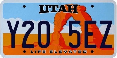 UT license plate Y205EZ