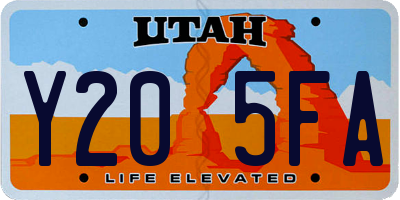 UT license plate Y205FA
