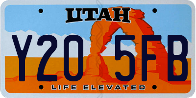 UT license plate Y205FB