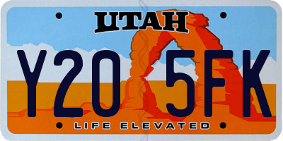 UT license plate Y205FK