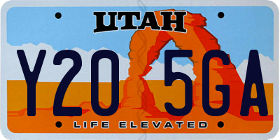 UT license plate Y205GA