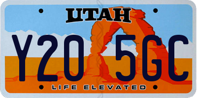 UT license plate Y205GC