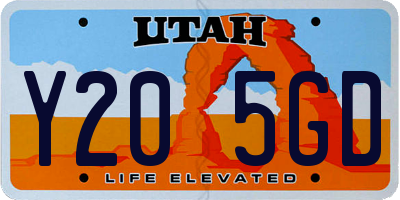 UT license plate Y205GD