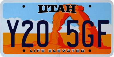 UT license plate Y205GF