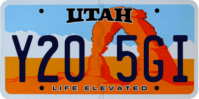 UT license plate Y205GI