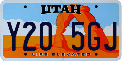 UT license plate Y205GJ