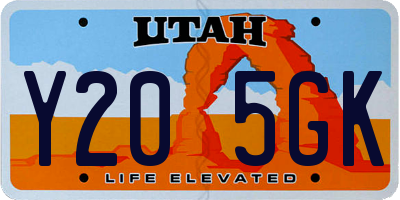 UT license plate Y205GK