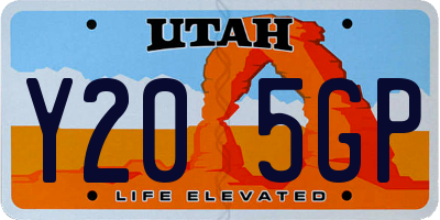 UT license plate Y205GP