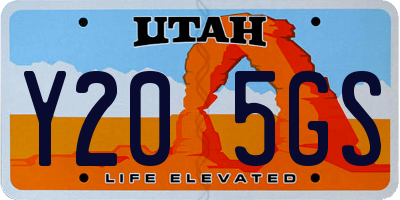 UT license plate Y205GS
