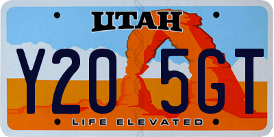UT license plate Y205GT