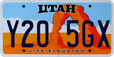 UT license plate Y205GX