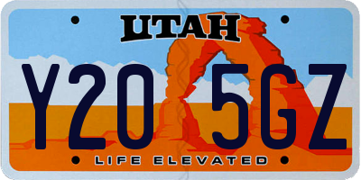 UT license plate Y205GZ
