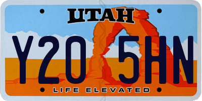 UT license plate Y205HN