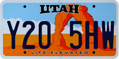 UT license plate Y205HW
