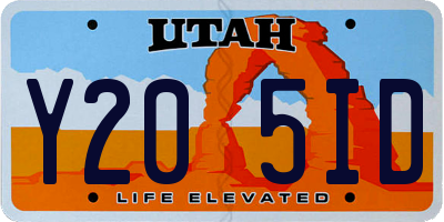UT license plate Y205ID