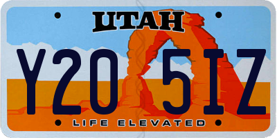 UT license plate Y205IZ