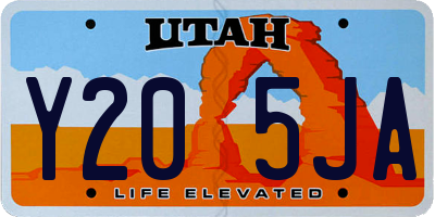 UT license plate Y205JA