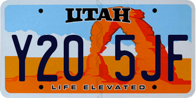 UT license plate Y205JF