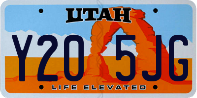 UT license plate Y205JG