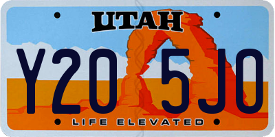 UT license plate Y205JO
