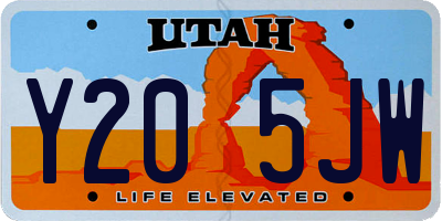 UT license plate Y205JW