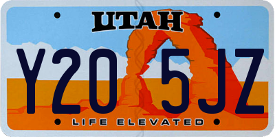 UT license plate Y205JZ