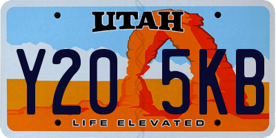 UT license plate Y205KB