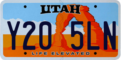 UT license plate Y205LN