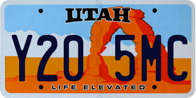 UT license plate Y205MC