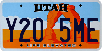 UT license plate Y205ME