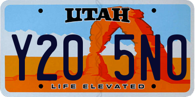UT license plate Y205NO