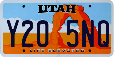 UT license plate Y205NQ