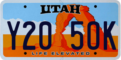 UT license plate Y205OK