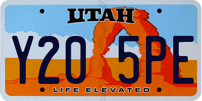 UT license plate Y205PE