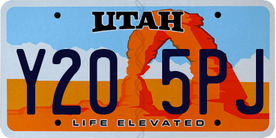 UT license plate Y205PJ