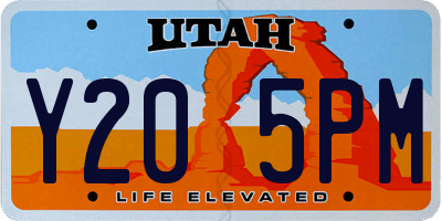 UT license plate Y205PM