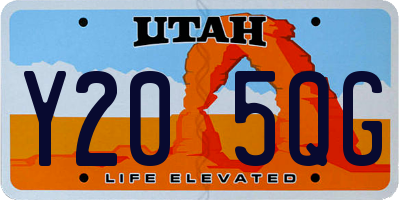 UT license plate Y205QG