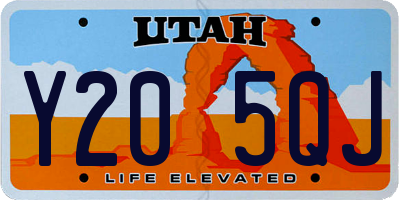 UT license plate Y205QJ