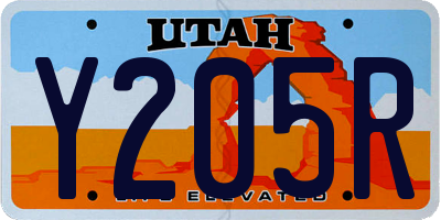 UT license plate Y205R