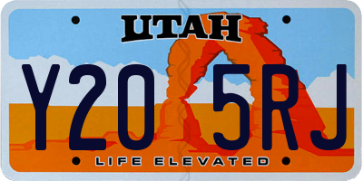UT license plate Y205RJ
