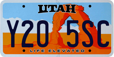 UT license plate Y205SC