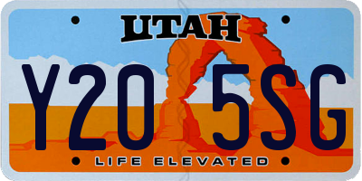 UT license plate Y205SG