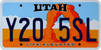 UT license plate Y205SL