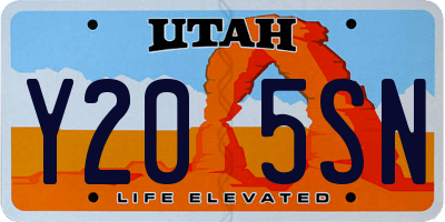 UT license plate Y205SN