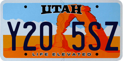 UT license plate Y205SZ