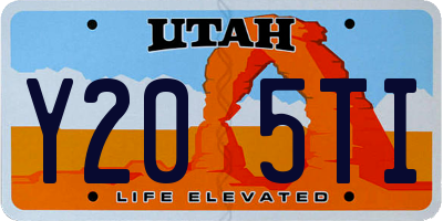 UT license plate Y205TI