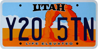 UT license plate Y205TN